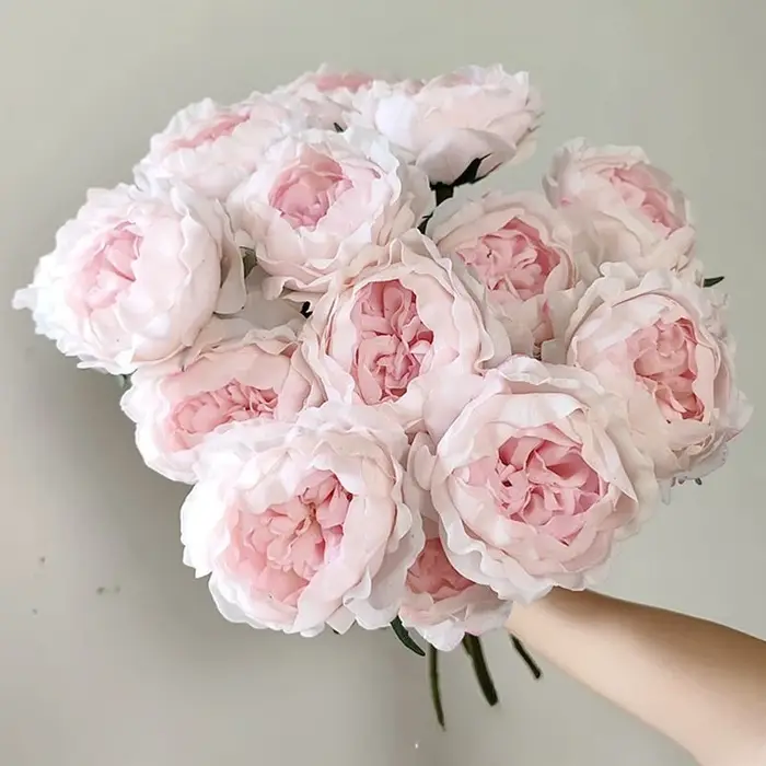 3 pièces de fleurs artificielles de pivoine hydratantes au toucher réel