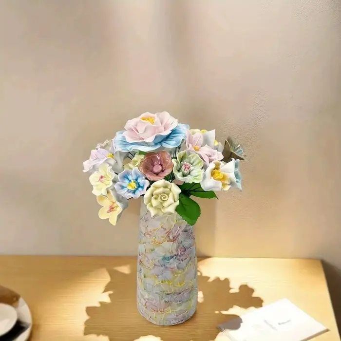 6 Fleurs en Céramique Faite à la Main