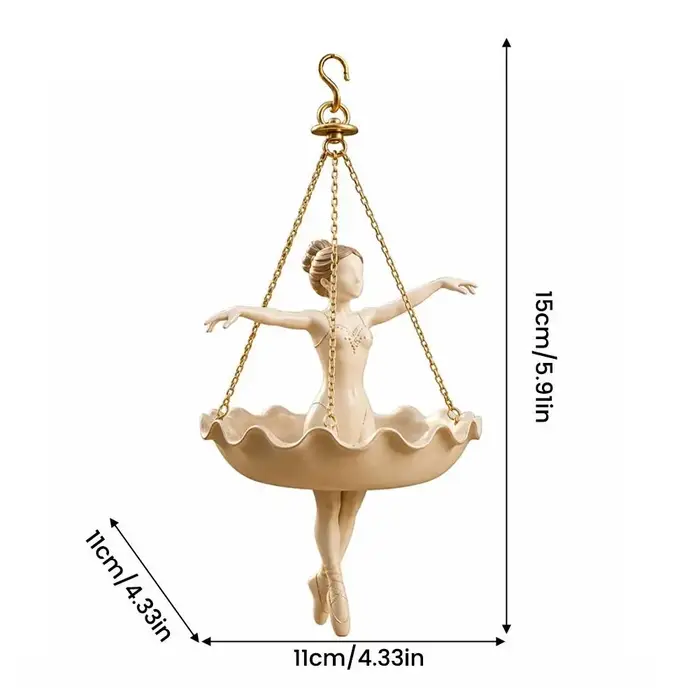 Lot de 3 pots suspendus en résine, motif ballerine élégante et artistique, pour plantes grimpantes et succulentes