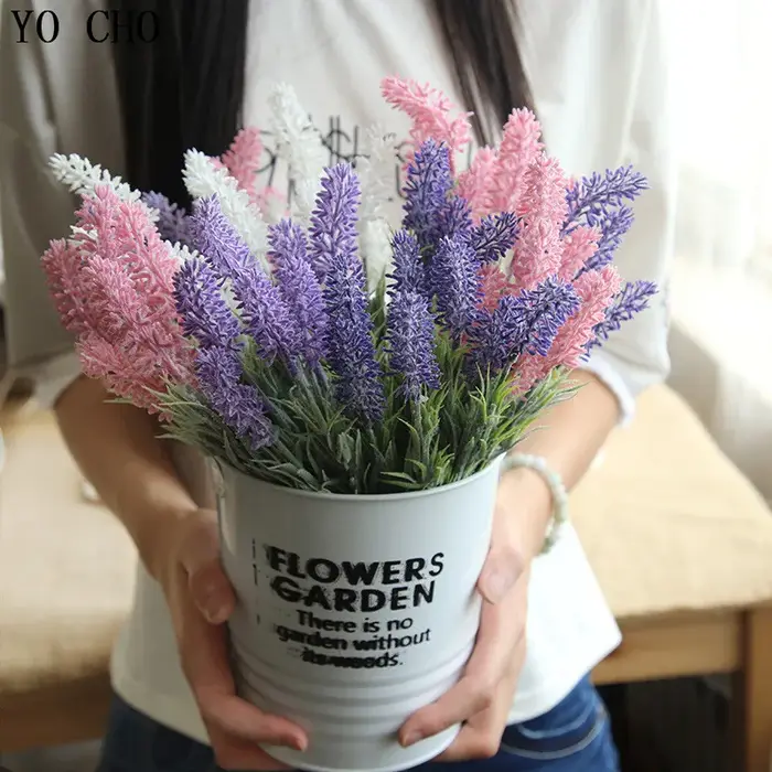 YO CHO – Bouquet de fleurs de lavande artificielles