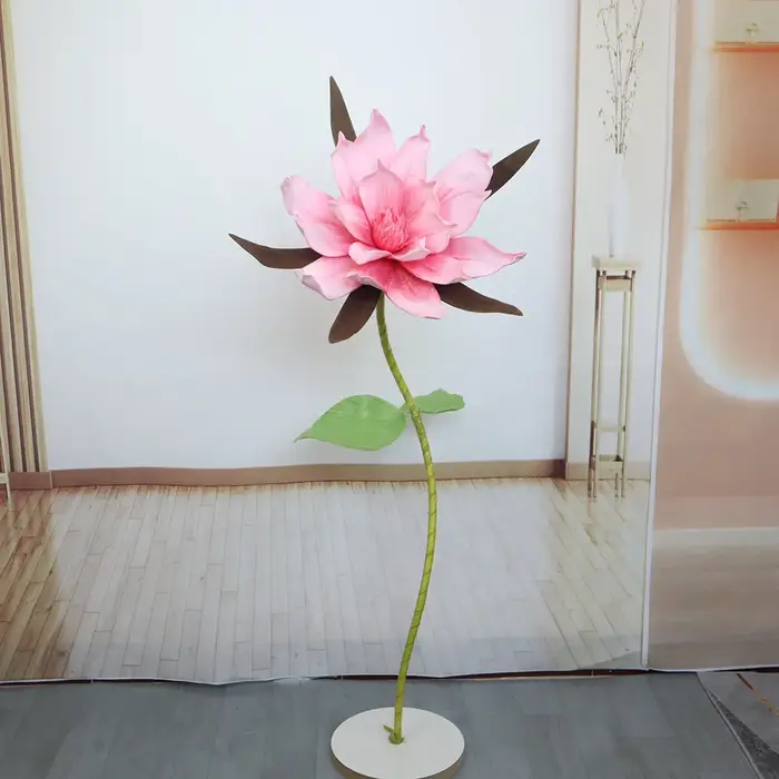Grande fleur artificielle de magnolia PE rose