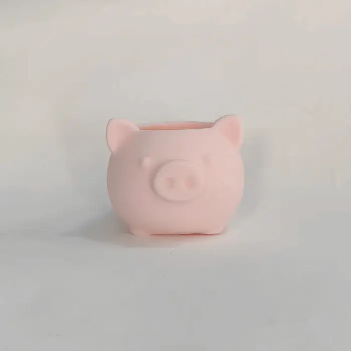 1PC Pot de fleurs en forme de cochon rose imprimé en 3D, pot de fleurs mignon pour plantes succulent