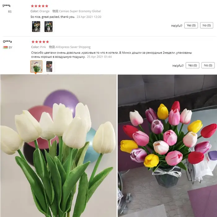 Bouquet de Tulipes Artificielles en PU pour la Décoration de la Maison