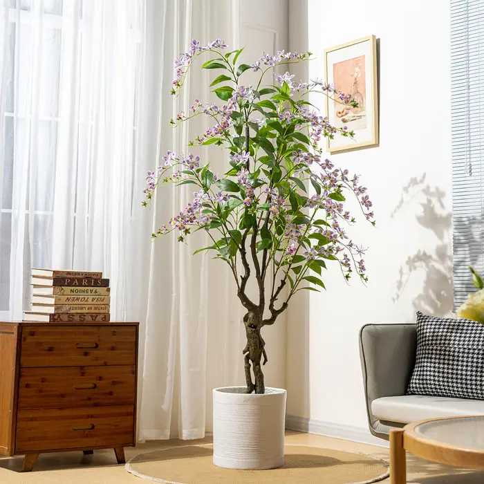 Simulation de jasmin + fleurs artificielles blanches