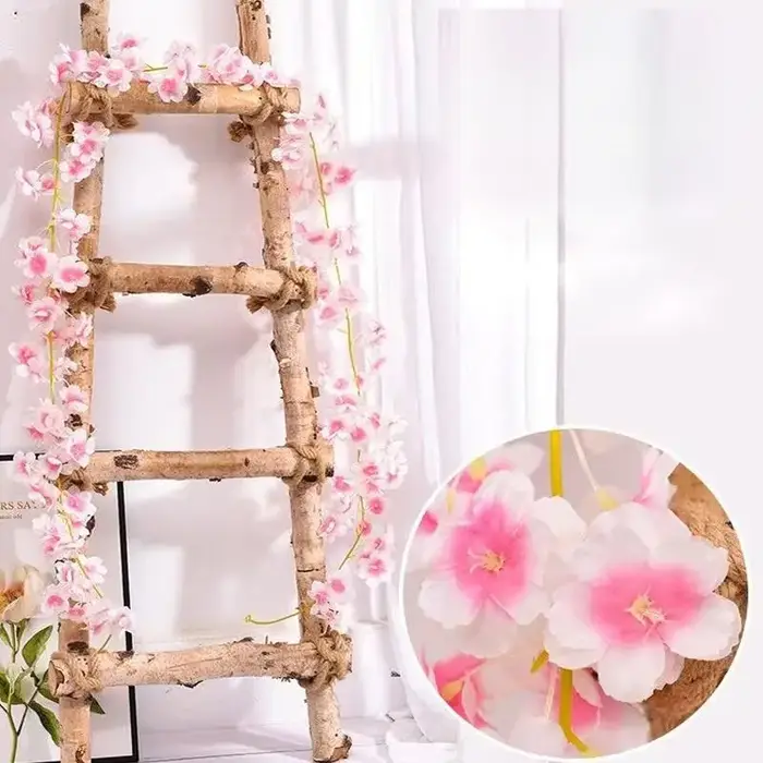 2 guirlandes décoratives de fleurs de cerisier de 180 cm pour la décoration de la porte de restauran