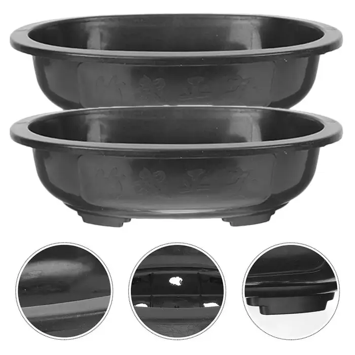 Lot de 2 pots de fleurs en plastique