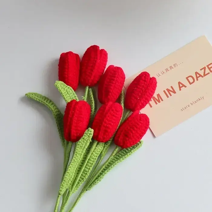Bouquet de tulipes tricoté au Crochet