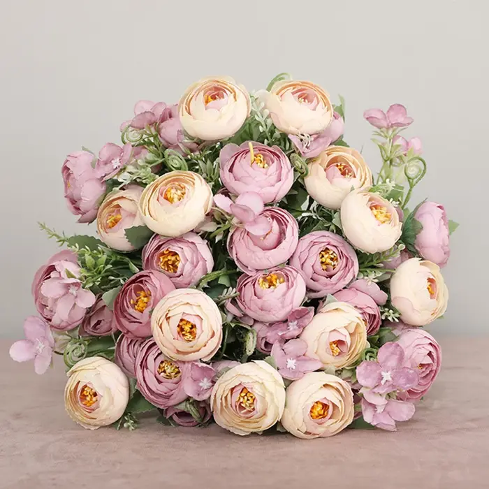 Vases de roses à thé multicolores pour décoration de maison