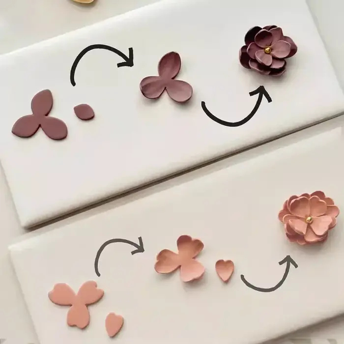 Différents Types exquis Unique pétales de fleurs argile moules bricolage fleur trèfle boucles d'oreilles bijoux
