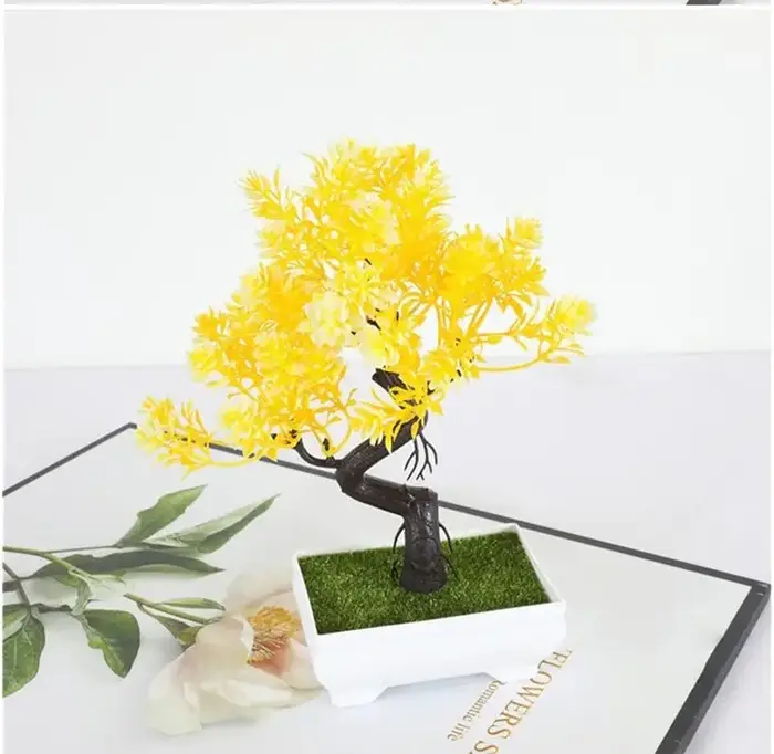 Plantes Bonsaï en Plastique, Petit Pot d'Arbre, Fausse Plante en Pot, Fleur, Décoration de Table de 