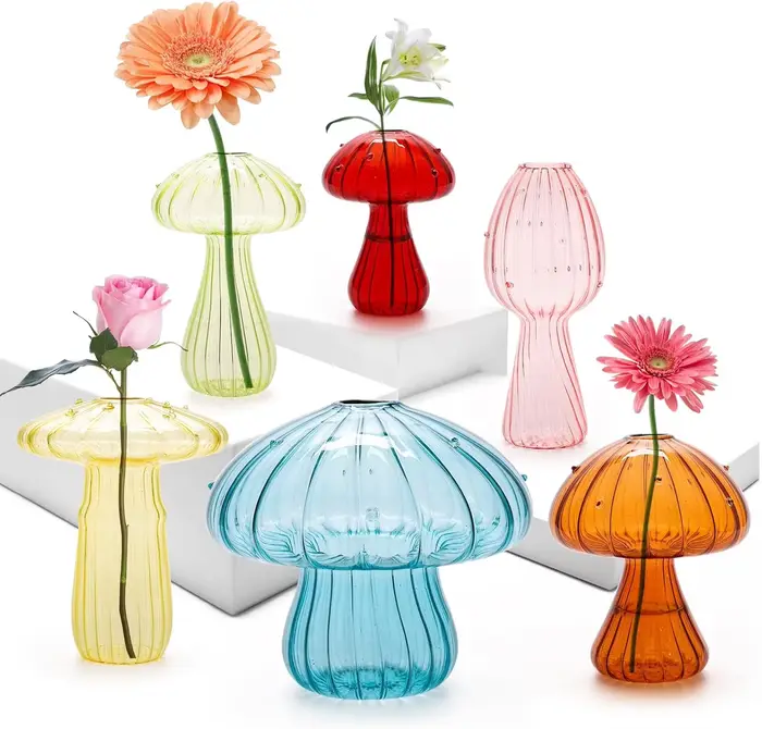 Ensemble de vase en verre à champignons – Mini Terrarium de propagation pour plantes et fleurs | Décor mignon pour la