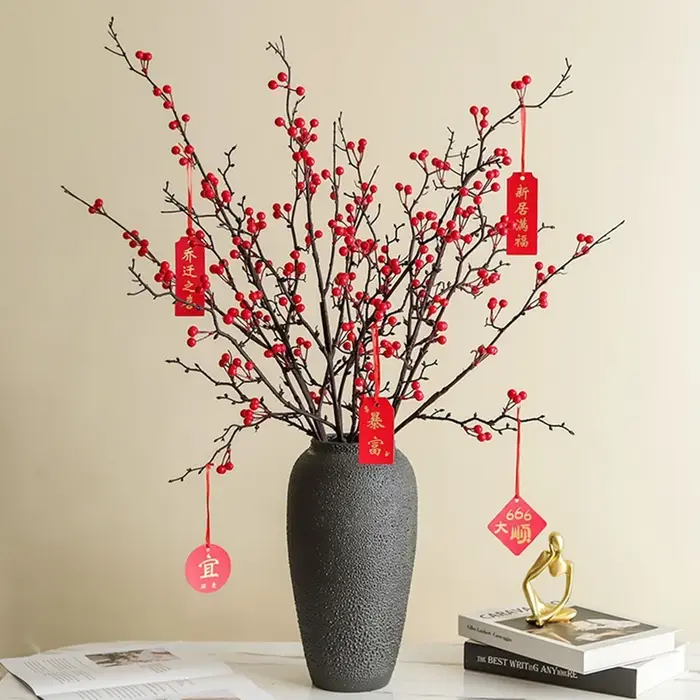Plantes Artificielles Houx Petit Fruit Rouge