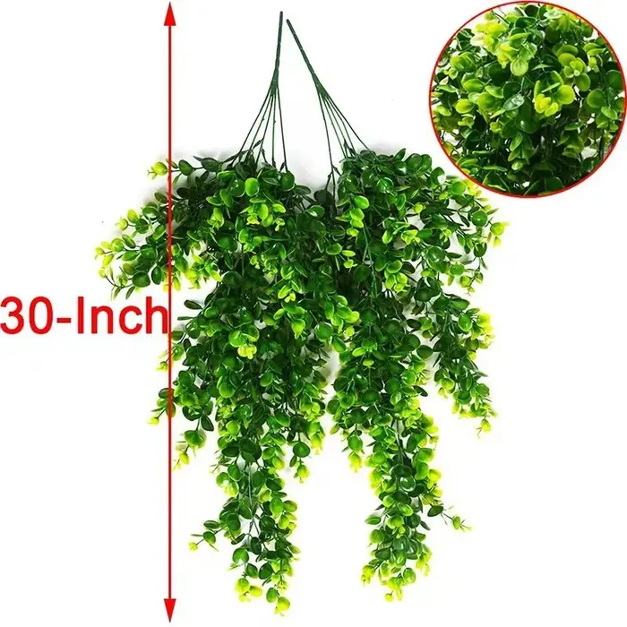 1 pièces artificielle 5 fourchettes rotin Eucalyptus tenture murale Simulation verdure fausses plantes suspendues vigne bricolage maison décoration extérieure plante