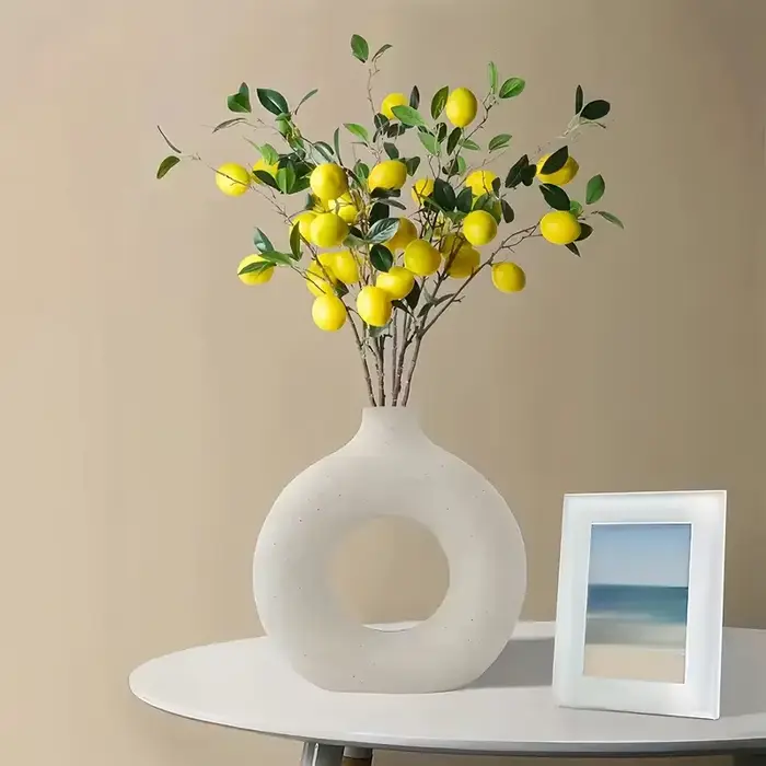 1 arbre citronnier artificiel contenant 5 faux citrons