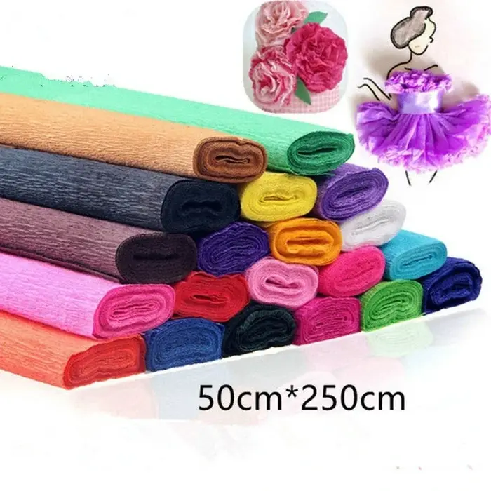 Papier crépon coloré fait à la main