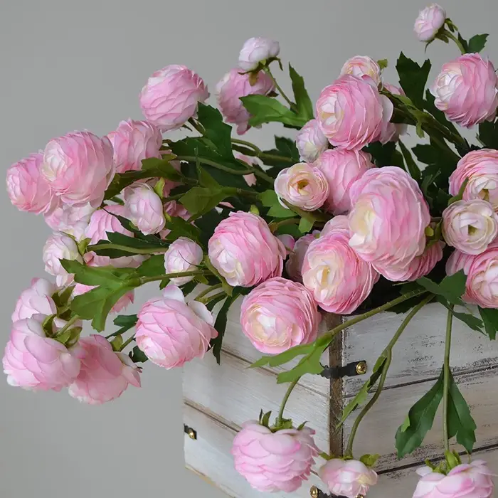 Fausses fleurs de rosée à 3 têtes, 5 pièces/lot