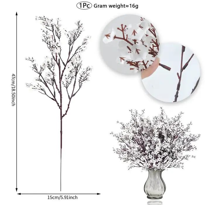 Fleurs artificielles de cerisier et gypsophile