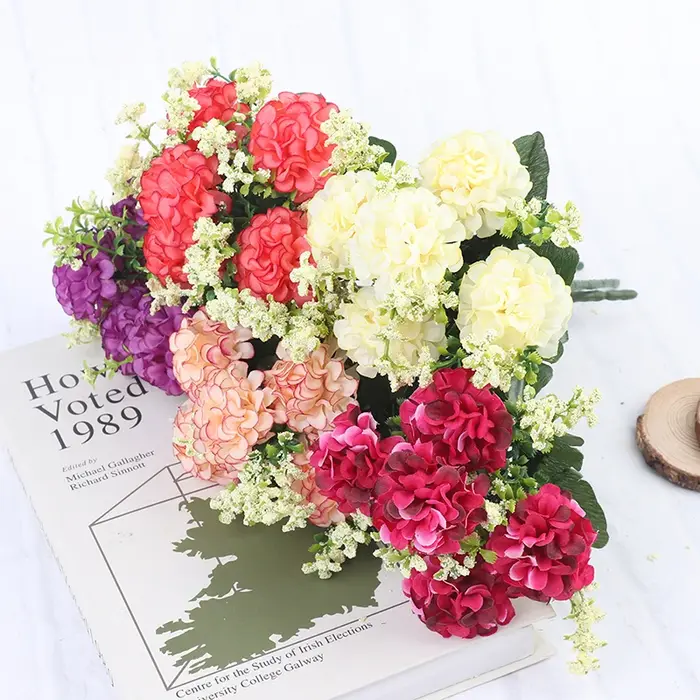 1 Bouquet d'hortensia en soie