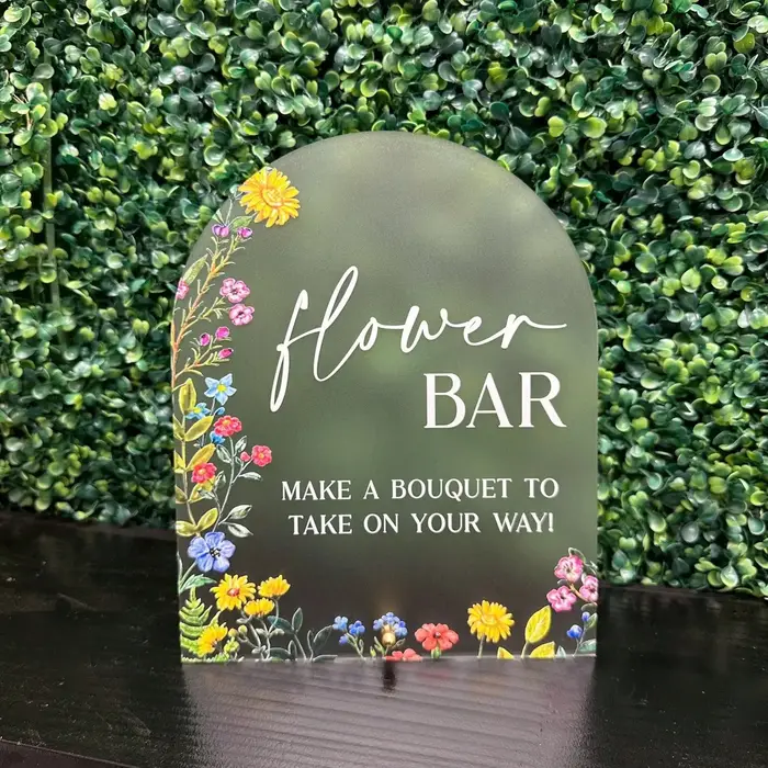 Panneau acrylique de barre de fleurs