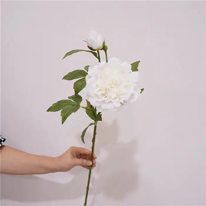 2 têtes de fleurs artificielles pivoine hydratante vraie touche fausses