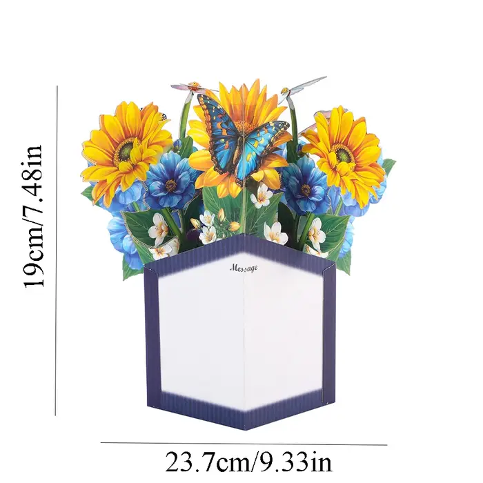 Carte de vœux à fleurs pop-up 3D multi-styles pour la fête des mères