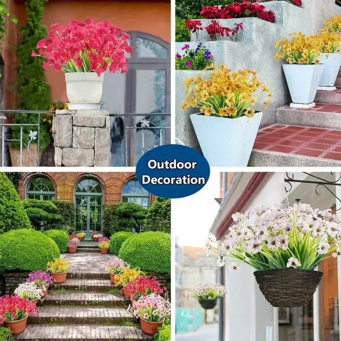 Bouquet de Fausses Fleurs Artificielles pour Décoration d'Extérieur