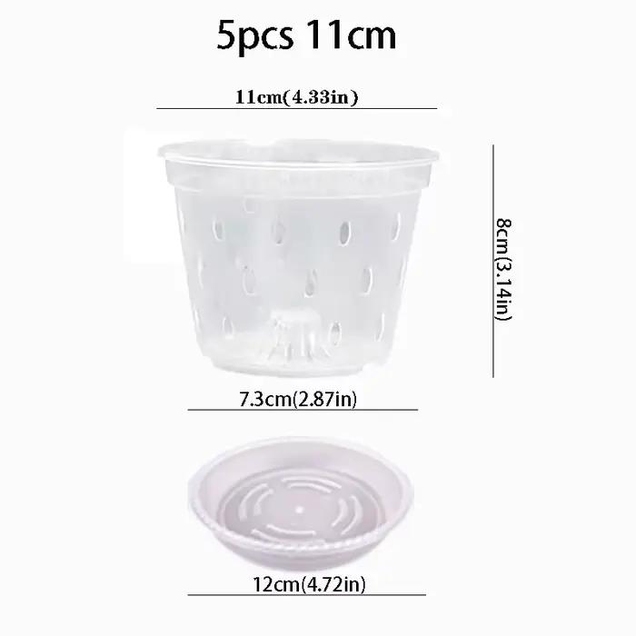 Pots de fleurs d'orchidées avec trous latéraux, 5 pièces, 11/12, 5/14/15/17cm, avec plateaux, pot de