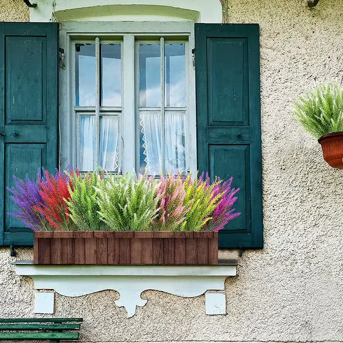 Fleurs artificielles de lavande résistantes aux UV pour l'extérieur