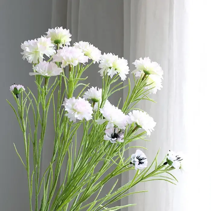Nordique bleu 3 têtes longue branche étoilé bleuet soie fleurs artificielles maison mariage décoration Flore