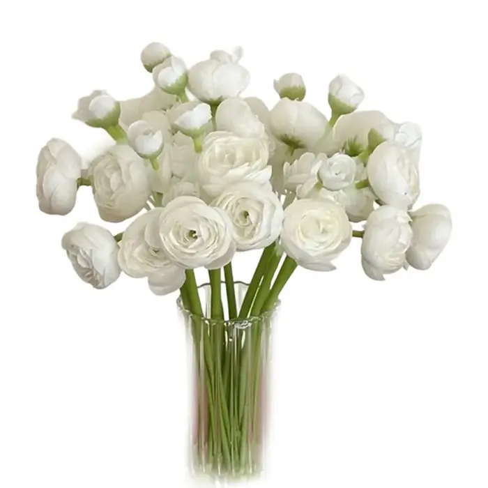 Fleurs artificielles Ranunculus, 24 pièces, fausses pivoines en soie, fleurs en vrac pour vase, acce