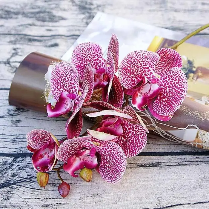 Fleurs artificielles 1 Bundle Papillon Orchidée Accueil Chambre Table Arrangement Décor Mariage Belle Bouquets Fleur Cadeaux De Noël