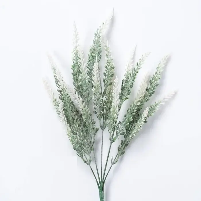 Plantes artificielles en plastique, 6 pièces, oreilles de blé, 5 fourchettes, branche de lavande, dé