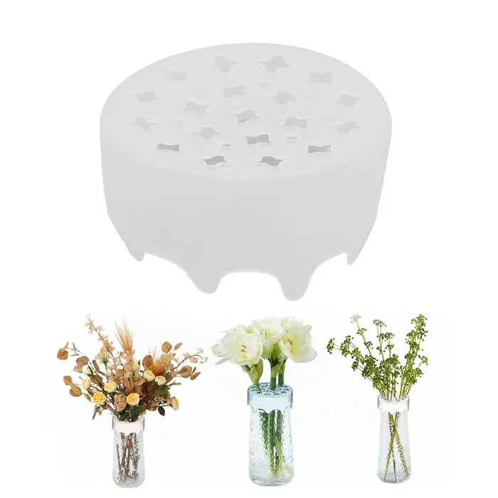 Support de fleurs en silicone semi-transparent pour arrangement floral