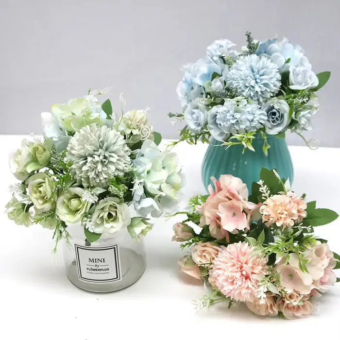 Fleurs artificielles Nuptiale Tenant Roses Bouquet De Mariage Couronne Plantes Vases Maison Chambre Cour Décor De Jardin Accessoires Scrapbooking