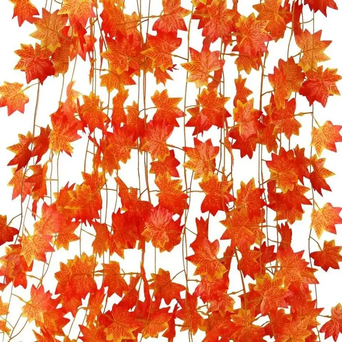 Guirlande de feuilles d'érable artificielles d'automne
