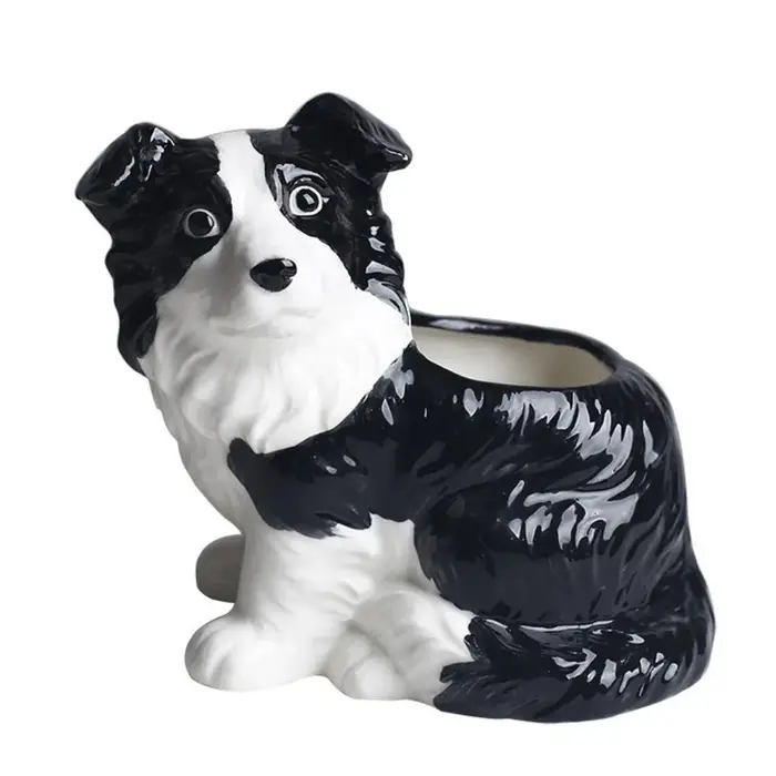 Pot de fleurs en céramique mignon en forme de chien