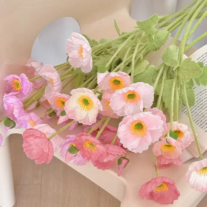 Bouquet de fleurs artificielles à 4 têtes