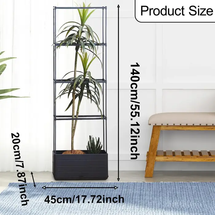Boîte de jardinière avec pot de plantes en treillis