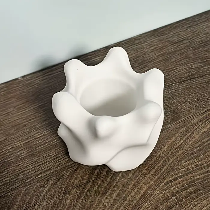 Pot de fleurs géométrique rétro moderne pour intérieur/extérieur avec trou de drainage - Pot de plante de forme