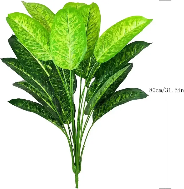 Plantes artificielles feuilles d'arbre Ficus avec tiges