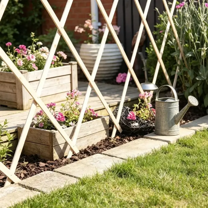 Treillis jardin en treillis saules élargi