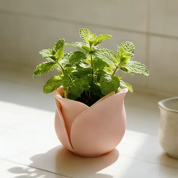 Ornement de bureau, mini pots en plastique en forme de rose
