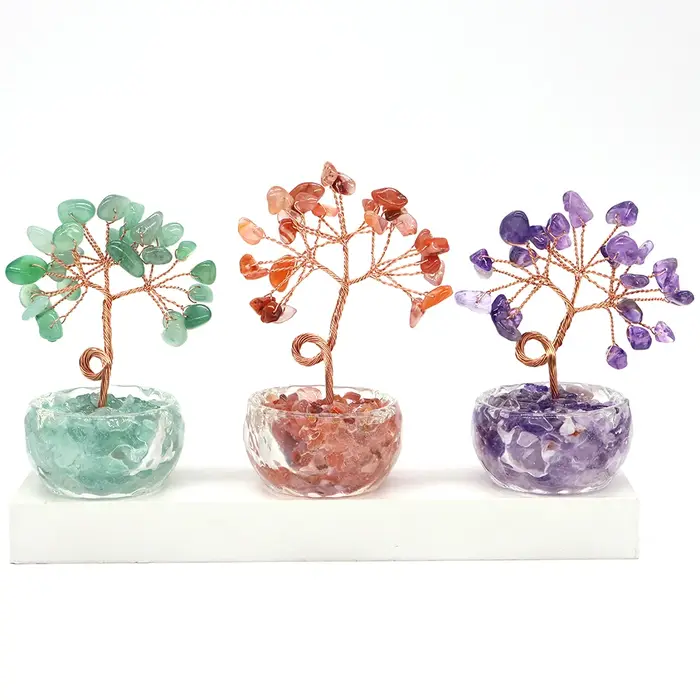 Arbres d'argent en cristal de 75mm