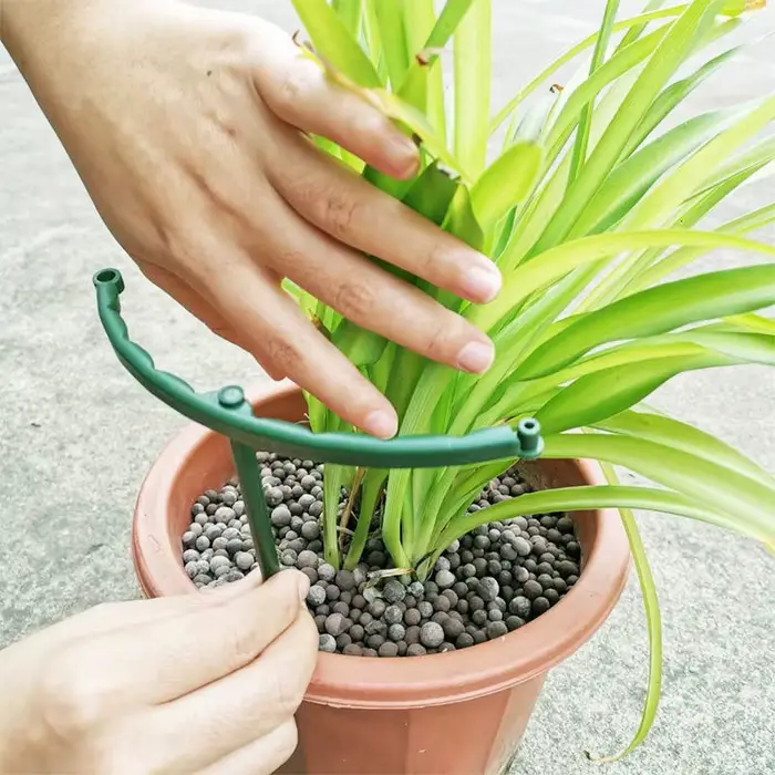 Cage de Support pour plantes de jardin, Support de fleurs en plastique demi-cercle, tige de fixation