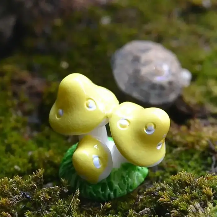 1 pièces 4 couleurs mignon Mini résine champignons fée jardin ornement Miniature bonsaï plantes Pots fée bricolage maison de poupée décoration