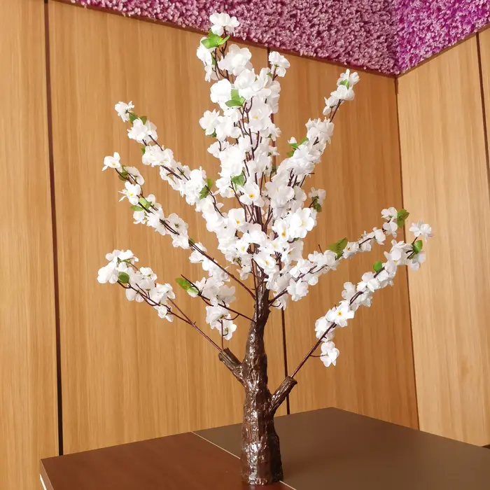 Arbre de Table Artificiel Blanc pour ixde Mariage, Simulation de Fleurs