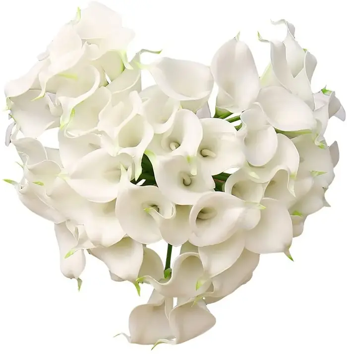 Calla Lily-Bouquet de fleurs artificielles en latex de PVC, décor de fête de mariage, fleur au touch