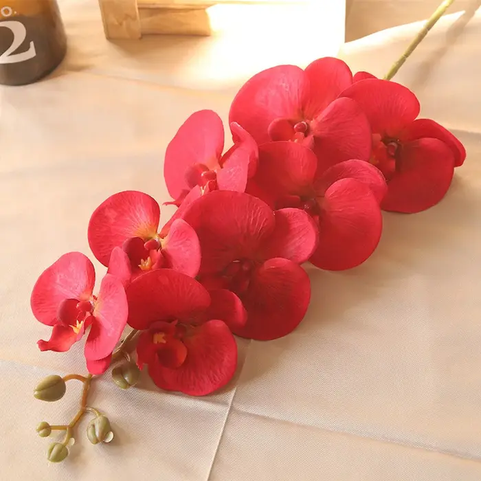 Décoration Maison Hôtel Fleurs Artificielles en Soie Papillon Orchidée Phalaenopsis Bouquet Matériel d'Arrangement Floral Mariage Accessoires Photo