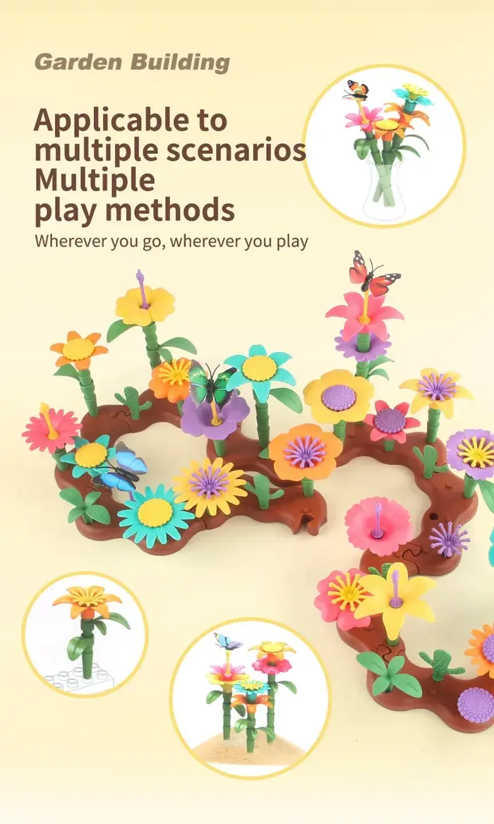 Blocs de construction DIY Jardin de fleurs