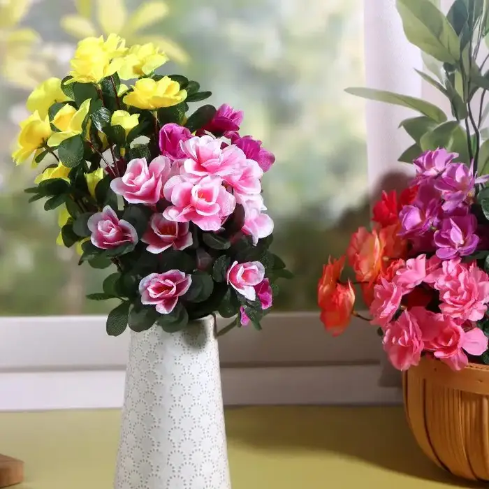 Bouquet de fleurs d'azalées artificielles
